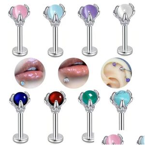 Stainless Steel Dragon Claw Lip Nails Ear Bone Opal Rings For Men And Women Wear Body Jewelry Drop Delivery Dhapn