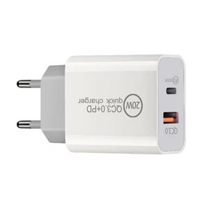 Quick Charge 3.0 USB C Fast Chargers PD 20W Power 3USB 3A PD Home Wall Charging Type C Adapter for IPhone 13 Pro Max 14 15Plus 12 11 Samsung Power Adapter Cell Phone Chargers