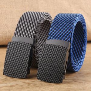 Belts 1Pcs Fashion Canvas Strap Weave Waist Band Business Casual Nylon Braided Belt Automatic Buckle Waistband Simple Wild Style