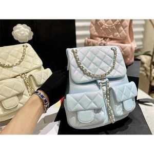 Duma Small Double Oanres Bags Bolsas de Bolsa de Chave de Caviar Caviar Caviar Bolsas de Recreação de Chave de Covilhas Designer Mochila Luxo 23p Wallte Mochilas Mulheres Cruz Body Moda Bolsa 23cm