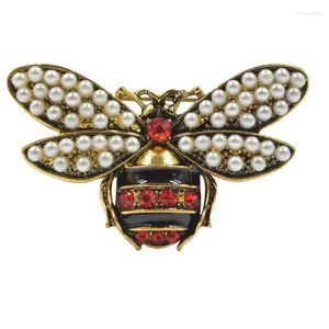 Broches cindy xiang 2 cores escolher strass e pérola abelha para mulheres jóias vintage moda inseto pino de alta qualidade