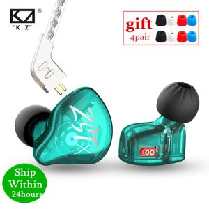 Earphones Kz Zst X 1ba+1dd Hybrid Unit Inear Earphones Hifi Bass Sports Dj Earbud Headset with Sierplated Cable Earphones Kz Zstx Zsn