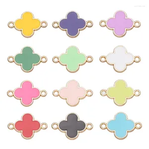 Charms 10 Stück 11 17 mm 9 Farben Emaille niedliche Blume Armband Verbinder Legierung Charm Halskette Anhänger für Schmuckherstellung Zubehör Erkenntnisse