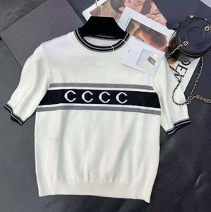 Women's Knits Tees Luxury CC Specialty store Fashion Designer High Quality Summer Short Sleeves fallow