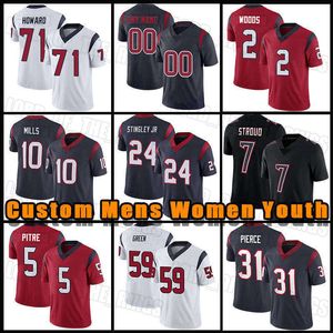 Houston''Texans''Football Jersey CJ Stroud Will Anderson Jr. Davis Mills Derek Stingley Jr. Dameon Pierce Jalen Pitre Tank Dell John Metchie III Robert Woods Tytus Howard