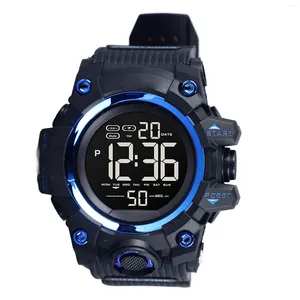 Kol saatleri Sport Running Watch Watch Elektronik Dijital Saatler Çok Fonksiyonlu Çift Kadran LED Su Geçirmez Sıradan Spor