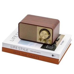 Głośniki drewniane głośnik Bluetooth Retro klasyczny dźwięk pudełka stereo stereo super bas Subwoofer Aux FM Radio System dźwiękowy dla komputera