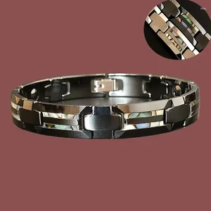 Link Bracelets 10mm Punk Black Ceramic Homme Health Energy Bracelet Men Women Hiphop Hematite Magnetic Shell Bangle Benefits Arthritis