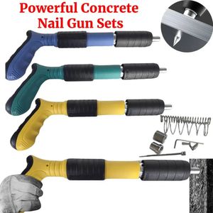 Handheld Powerful Concrete Nail Gun Manual Steel Nail Gun Wall Fastening Rivet Tool Air Nailer Gun for Flooring Roofing Framing 240112