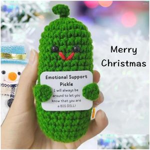 Decorações de Natal Handmade Suporte Emocional Pepino em Conserva Presente Cloghet Pickles Bonito Drop Delivery Home Garden Festa Festiva Su Ot9F4