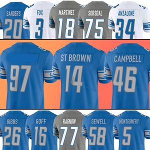 All'ingrosso Jahmyr Gibbs Detroits Football Liones Jersey Amon-Ra St. Brown Jared Goff Jack Campbell Penei Sewell Malcolm Rodriguez Jameson Williams David Montgomery