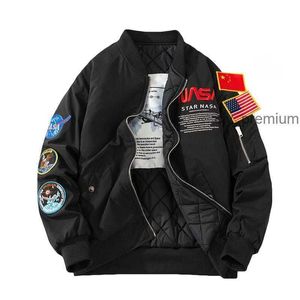 Giacche nasa Giacca da pilota autunno-volo Cappotto Nero Verde Bomber aeronautico Uomo Cappotti da baseball con ricamo Nasa con cerniera bomber cp Giacche da uomo 2 DUT8