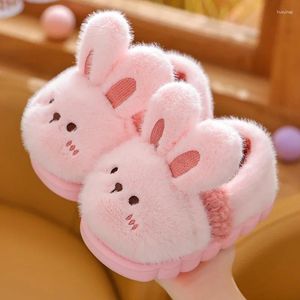 Slipper Children's Cartoon Animals Heel Wrap Plush Slippers Soft Sole Non-slip Winter Warm Baby Boys Girls Indoor Home Cotton Shoes