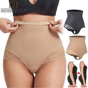 MISSMOLY Spitzen-Shapewear-Slip, Bauchkontrolle, Unterwäsche für Damen, hohe Taille, Po-Lifting, Body-Shaper, schlankmachendes, formendes Höschen 240112