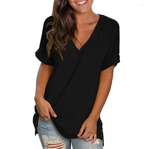 Blusas femininas com decote em v camisas femininas casuais túnica blusa verão camisa de manga curta para mulher fina respirável venda topo camisas de mujer