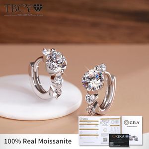 TBCYD 5mm D Color Hoop Earrings For Women With GRA S925 Sterling Silver Ear Clasps Buckle Original Fine Jewerly 240112