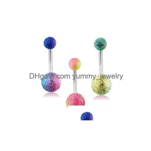 Stainless Steel Belly Button Rings Uv Coated Rainbow Colored Jewelry For Pierced Navels Drop Delivery Dhlqi