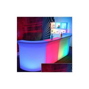 Ticari Mobilya Modern Aydınlatma Rengi Değiştiren Şarj Edilebilir PE LED Yüksek Kokteyl Bar Tabloları Damla Teslimat Ev Bahçesi Dhkbn