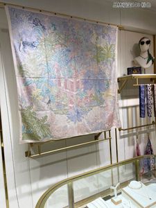 (Chitrine's Boutique Store) Sportwagenmarke Seidenschal Sommer-Seidenschal mit quadratischem Stil und klassischem Muster