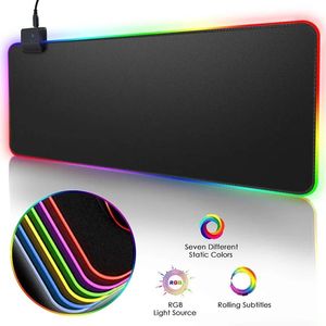 RGB gaming mouse pad large XXL Led computer with backlight carpet keyboard desk 240113