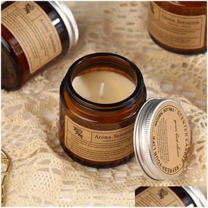 Candles Glass Cup Scented Candles Soy Wax Fragrance Aromatherapy Plant Oil Candle Jars Wedding Birthday Gift Christmas Drop Delivery H Dh0Jn