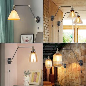 Wall Lamps Retro Nordic Led Light Long Pole Background Lamp Reading Bedside Home Industrial Lights Fixture Decor