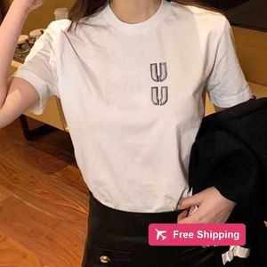 Kadın T-Shirt Yaz Kısa Kollu Tişört Kadın Yün Örtü Süveteri 3D Nakış Yuvarlak Boyun Tişört Miu Tasarımcı T-Shirt Kadın Pullover Tee Mwjo