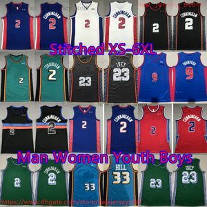 Personalizado S-6XL Basquete 2 Cade Cunningham Jersey 2024 New City Costurado 23 Jaden Ivey 9 Ausar Thompson Jersey Azul Branco Casa Away Retro Respirável Camisas Esportivas