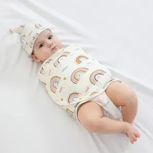 Cobertores bebê envoltório ajustável anti salto cobertor de algodão para saco de dormir essencial nascido infantil