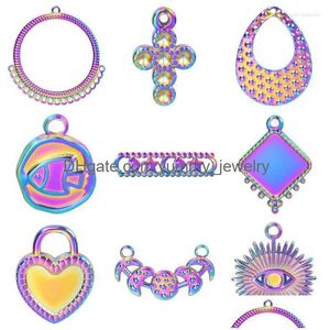 Pendant Necklaces 4Pcs Stainless Steel Love Moon Cross Small Items Charms For Woman Necklace Earrings Mtipurpose Accessories Diy Drop Dhmoy