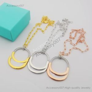 Top Quality Designer Jewelry Necklace Tiff Home Lock Rose Pendant Necklaces S925 Necklace Gold Fashion with Diamond