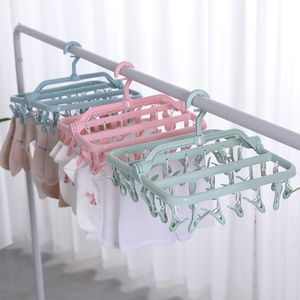 Erwachsene winddicht kleiderbügel kunststoff 32 clip kleiderbügel kinder socken baby multifunktionale trocknen rack