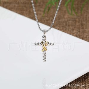 Designer David Yuman Jewelry Bracelet Dy Cross Necklace Popular Double x Button Line Pendant New David 2024