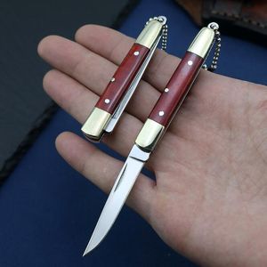 Mini Brass Folding Knife Keychain Stainless Steel Pocket Knives Small Utility Craft Wrapping Box Paper Envelope Cutter Tool