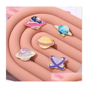 Cartoon Planet Enamel Pins Mysterious Star Moon Universe Brooch Pin Badges For Backpacks Jackets Colorf Earth Mercury Space Drop Deli Otnpw