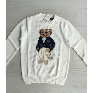 Tasarımcı Kadınlar Kış Polo Laurens Bear Sweater Cartoon Külot rahat moda örgü kapüşon 2024 Yeni uzun kollu işlemeli mürettebat boyun gömlekleri 1o9o