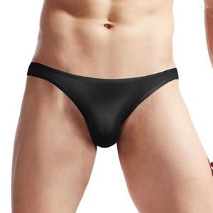 Mutande da uomo Intimo morbido Slip Pantaloncini Marsupio Lingerie Pantaloni Pantaloni Semitrasparente Maglia di seta ghiacciata Perizoma rigonfio da uomo