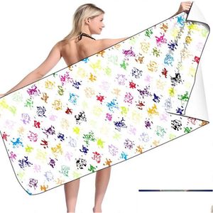 Towel European Designer Bath Comfortable Portable 80-160Cm Fl Letter Printed Beach Wholesale Drop Delivery Home Garden Home Textiles Dhzvd