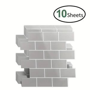 10pcs Self -Yapısal Duvar Kağıdı 12x12 Mutfak Antisplash Duvar Çini Çıkartmaları Balkon Lavabosu Banyo Restoran Dekoru 240112