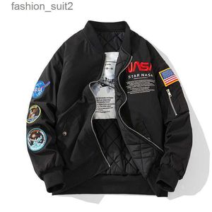 nasa Jackets Fall-flight Pilot Jacket Coat Black Green Bomber air force Men Nasa Embroidery Baseball Coats with Zipper cp bomber jacket Men's Jackets 1 OGEW