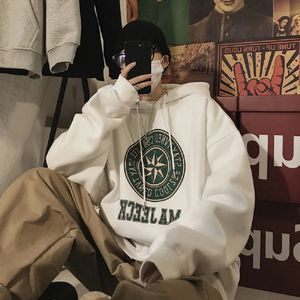 Hip hop erkekler mektup grafik baskı kapşonlu sweatshirt büyük boy uzun kollu polar hoodies sonbahar Kore moda çifti 240112