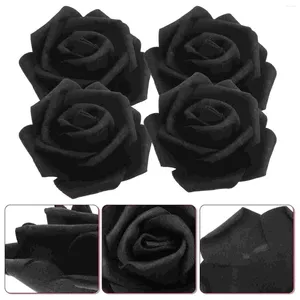Dekorativa blommor 100 datorer Artificial Rose Black Roses Flower Fake Head Wedding Decorations For Tables Heads Bulk Crafts Petal