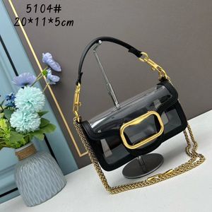Nya kvinnor Summer Transparent Loco Shoulder Bag Real Leather Women's Luxury Designer Chain Totes Bag Fashion Clear Patchwork Purses and H 4587