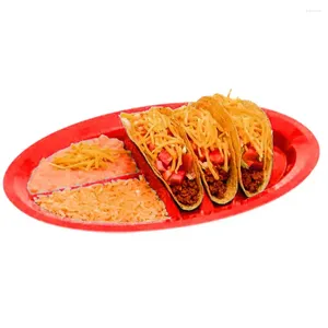 Plattor Taco Tray Drabla Tacos Holder Plate Lätt att rengöra mexikansk pannkakakornshund för hemtoastkakor