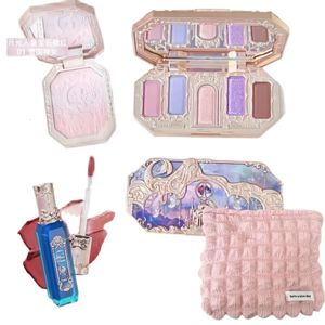 Makeup Set Flower Knows Moonlit Mermaid Eye Shadow Palette Matte Blush And Lipgloss Kit Maquiagem With Bag 240113