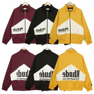 Дизайнерская куртка Куртка Rhude Весна Осень Негабаритные куртки Windrunner Тонкая куртка Пальто Мужская спортивная ветровка Куртка Explosion Cloth 425