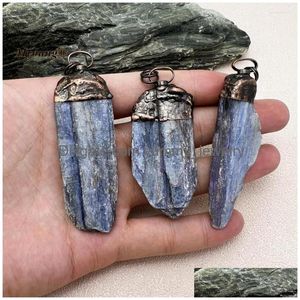 Pendant Necklaces 10Pcs Boho Jewelry Irregar Large Natural Stone Blue Kyanite Quartz Vintage Necklace My230906 Drop Delivery Dh8Hj