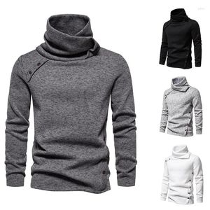 Men's Hoodies 2024 Spring And Autumn British Style Stacked Neck Sweater Casual Solid Color Coat