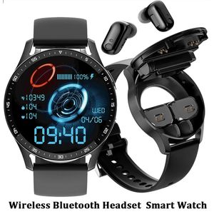 Watches X7 2 i 1 Smart Watch med öronskydd smartur TWS Bluetooth Earphone Heart Rise Blood Pressure Monitor Sport Watch Fitness Watch