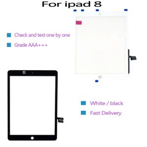 For iPad 8 10.2 inch A2270 A2428 A2429 A2430 Touch Screen Digitizer Glass Panel with Adhesive Tape LL